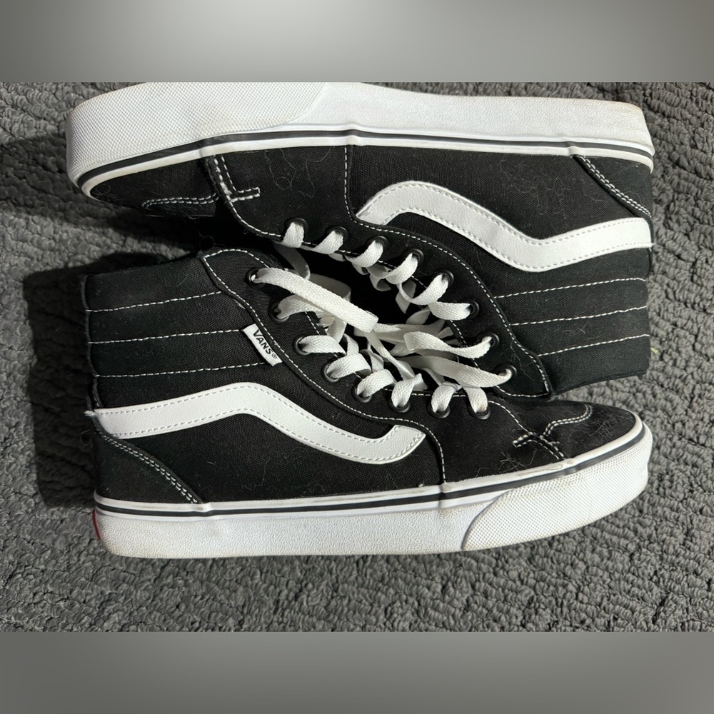 Womens black vans high top size 9